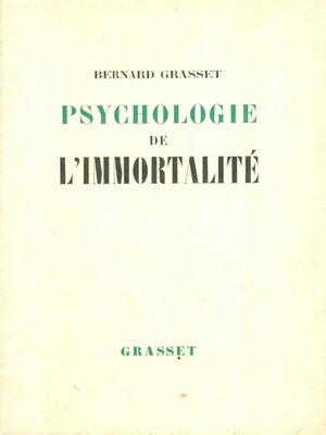 cover image of Psychologie de l'immortalité